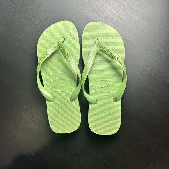 HAVAIANAS Lime Green Classic Flip Flops Size 6 - Picture 2 of 7